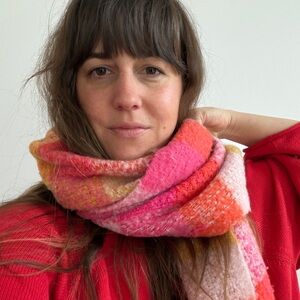 Anthropologie Pink and Orange Scarf